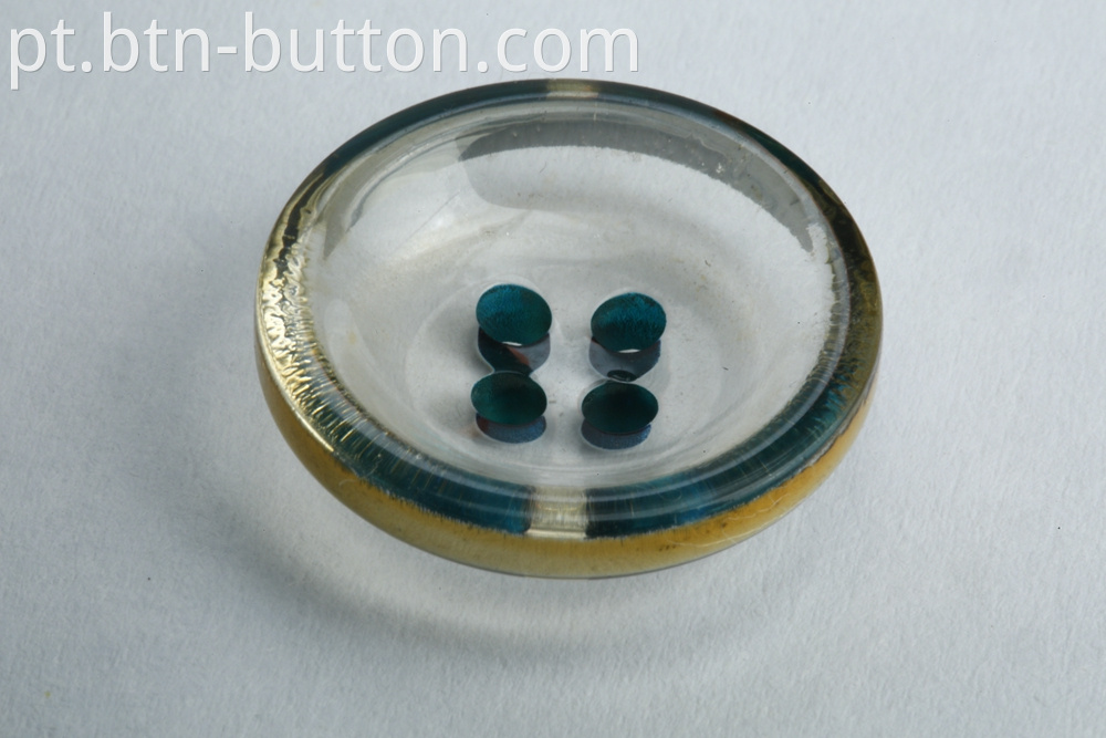 Transparent resin buttons